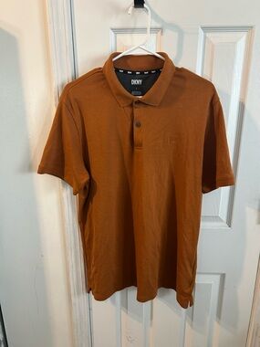 DKNY Men's Polo Shirt in Burnt Orange